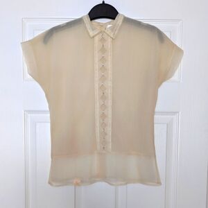 Women's Sheer Ribbed Sleeveless Blouse With Beautiful Dainty Accents